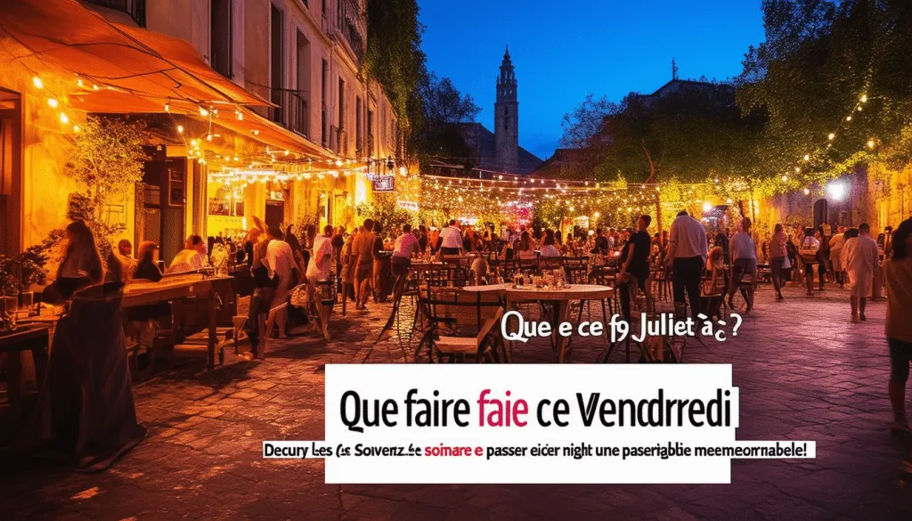 trouvez les soirées incontournables pour passer un vendredi 19 juillet mémorable à montpellier ! découvrez les meilleures activités pour une soirée inoubliable.