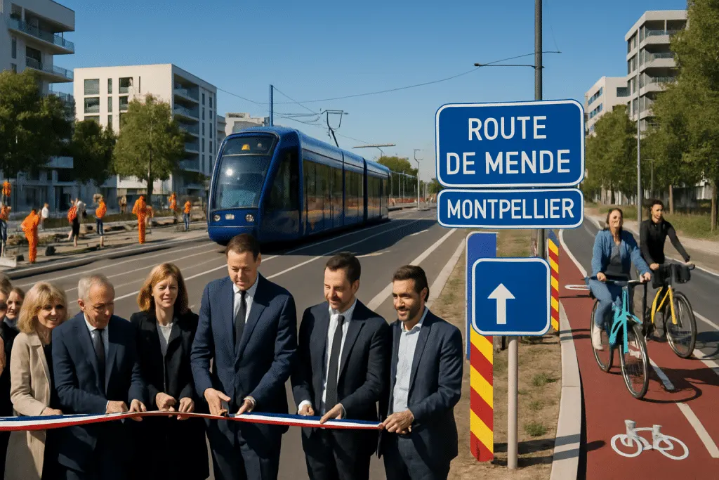 découvrez les avancées marquantes lors de l'inauguration de la route de mende à montpellier, incluant des améliorations pour la ligne 5 du tramway et le développement de nouvelles pistes cyclables, prônant ainsi un avenir durable et moderne pour la mobilité urbaine.