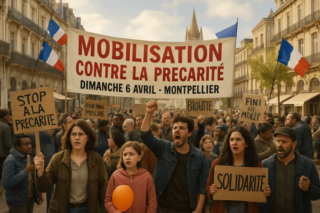 rejoignez la mobilisation contre la précarité ce dimanche 6 avril à montpellier et à travers la france. un ultime affrontement pour défendre les droits des plus vulnérables face à la zfe. ensemble, agissons pour un avenir plus juste et solidaire.