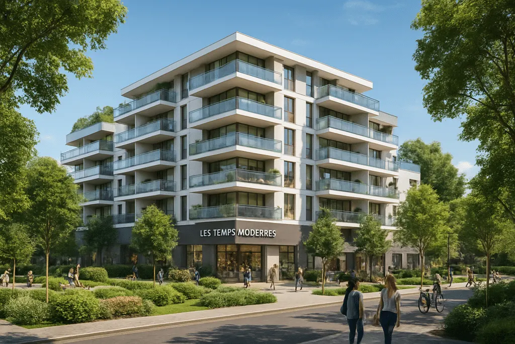découvrez 'les temps modernes', un projet immobilier innovant comprenant 140 logements en accession libre, idéalement situé au cœur du dynamique centre de montpellier. profitez d'un cadre de vie moderne et agréable, à proximité des commodités et des transports.