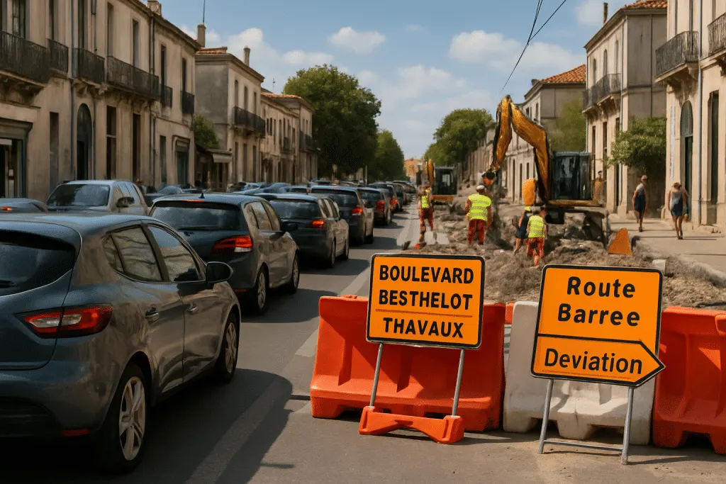à montpellier, la circulation sera fortement perturbée sur le boulevard berthelot pendant tout le mois d'août en raison de travaux. découvrez les détails et les alternatives pour vos déplacements jusqu'à la fin du mois.