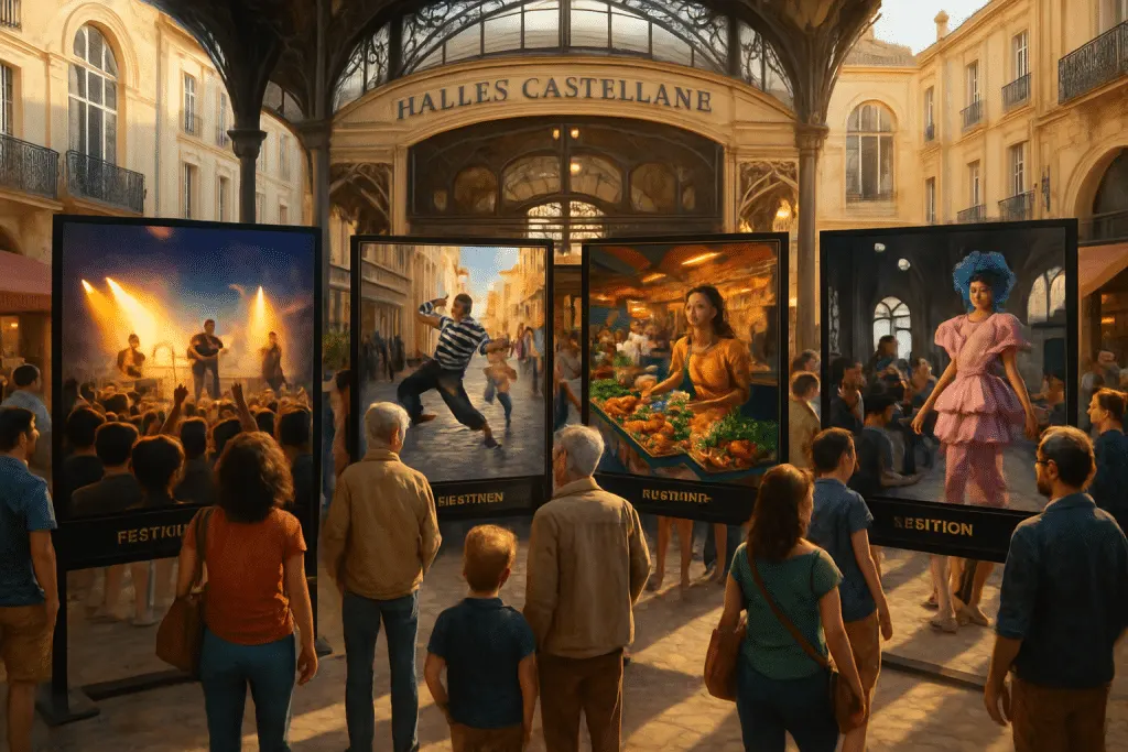 découvrez l'exposition photographique exceptionnelle au cœur des halles de montpellier, mettant en valeur les quatre grands festivals de la ville. plongez dans l'ambiance festive et artistique de montpellier à travers des images saisissantes !