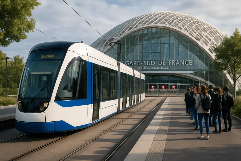 le tramway arrive enfin à la gare sud de france à montpellier, facilitant la mobilité urbaine. cependant, l'accès à la station reste fermé aux voyageurs pour le moment.