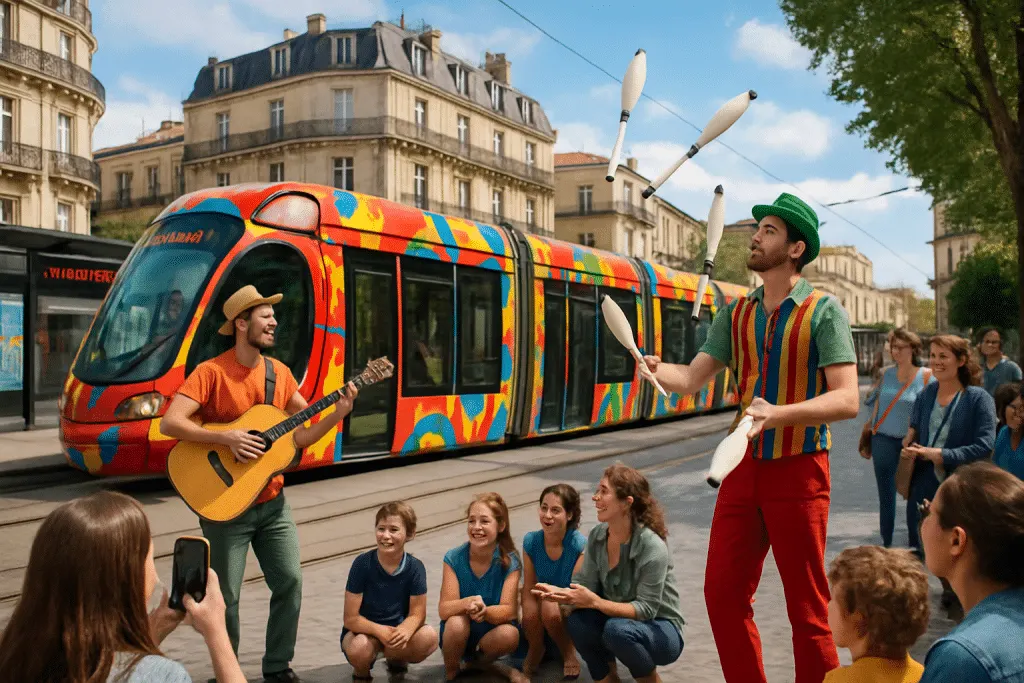 découvrez une scène incroyable devant un arrêt de tram à montpellier. ne passez pas à côté de cet événement insolite et surprenant qui fait parler la ville !