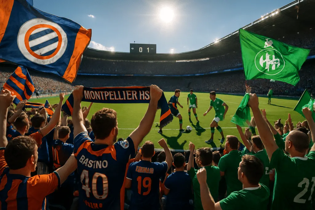suivez en direct le match de ligue 2 entre montpellier et l'as saint-etienne. restez informé de l'évolution du score et des temps forts alors que les verts tentent de conserver leur avantage.