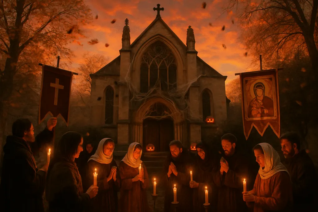 des fidèles se rassemblent devant une chapelle historique de montpellier pour protester contre la fête d'halloween, perçue par certains comme un outrage sacré. découvrez les raisons de cette mobilisation et les réactions autour de cet événement controversé.