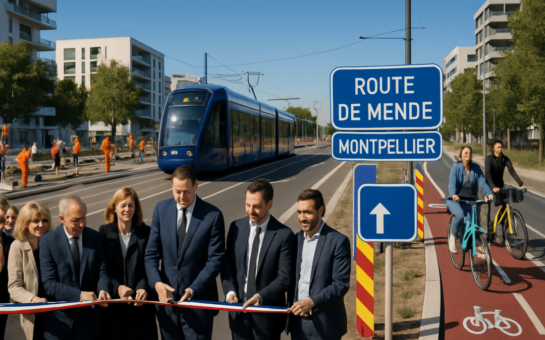 découvrez les avancées marquantes lors de l'inauguration de la route de mende à montpellier, incluant des améliorations pour la ligne 5 du tramway et le développement de nouvelles pistes cyclables, prônant ainsi un avenir durable et moderne pour la mobilité urbaine.