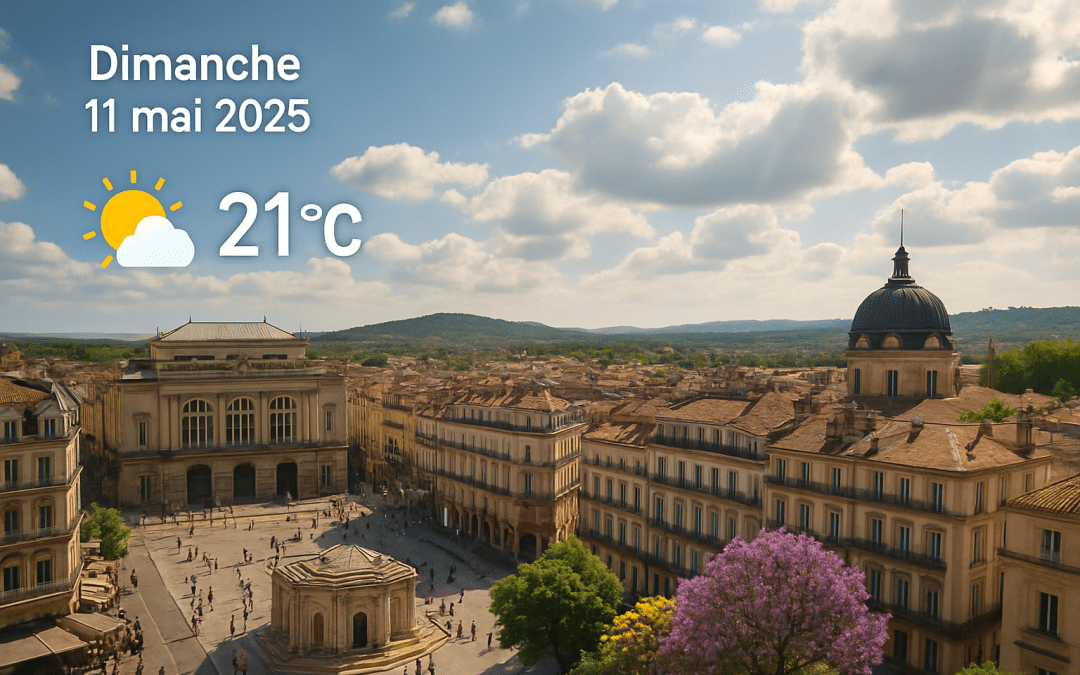 découvrez les prévisions météo détaillées pour le dimanche 11 mai 2025 à montpellier et ses alentours. préparez-vous à votre journée en consultant les températures, les conditions climatiques et les éventuelles alertes météo.