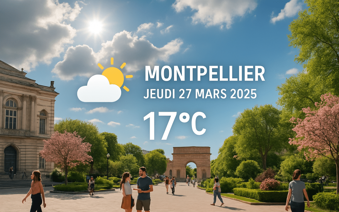 découvrez les prévisions météo détaillées pour montpellier et ses alentours le jeudi 27 mars 2025. restez informé des conditions climatiques, des températures et des conseils pratiques pour bien préparer votre journée.