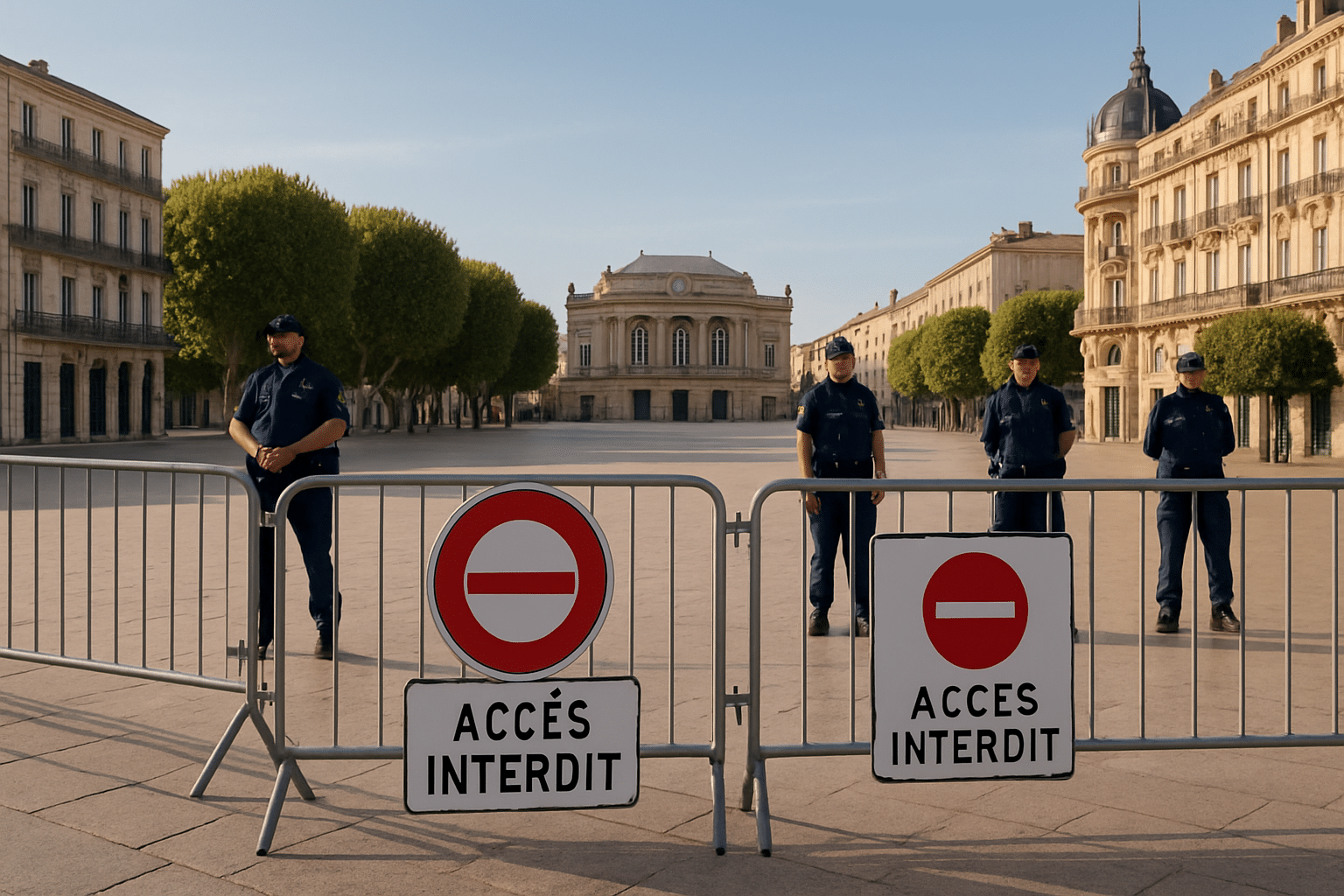 Reinforced security measures at the Comédie: pedestrian access to Place de Montpellier is now prohibited