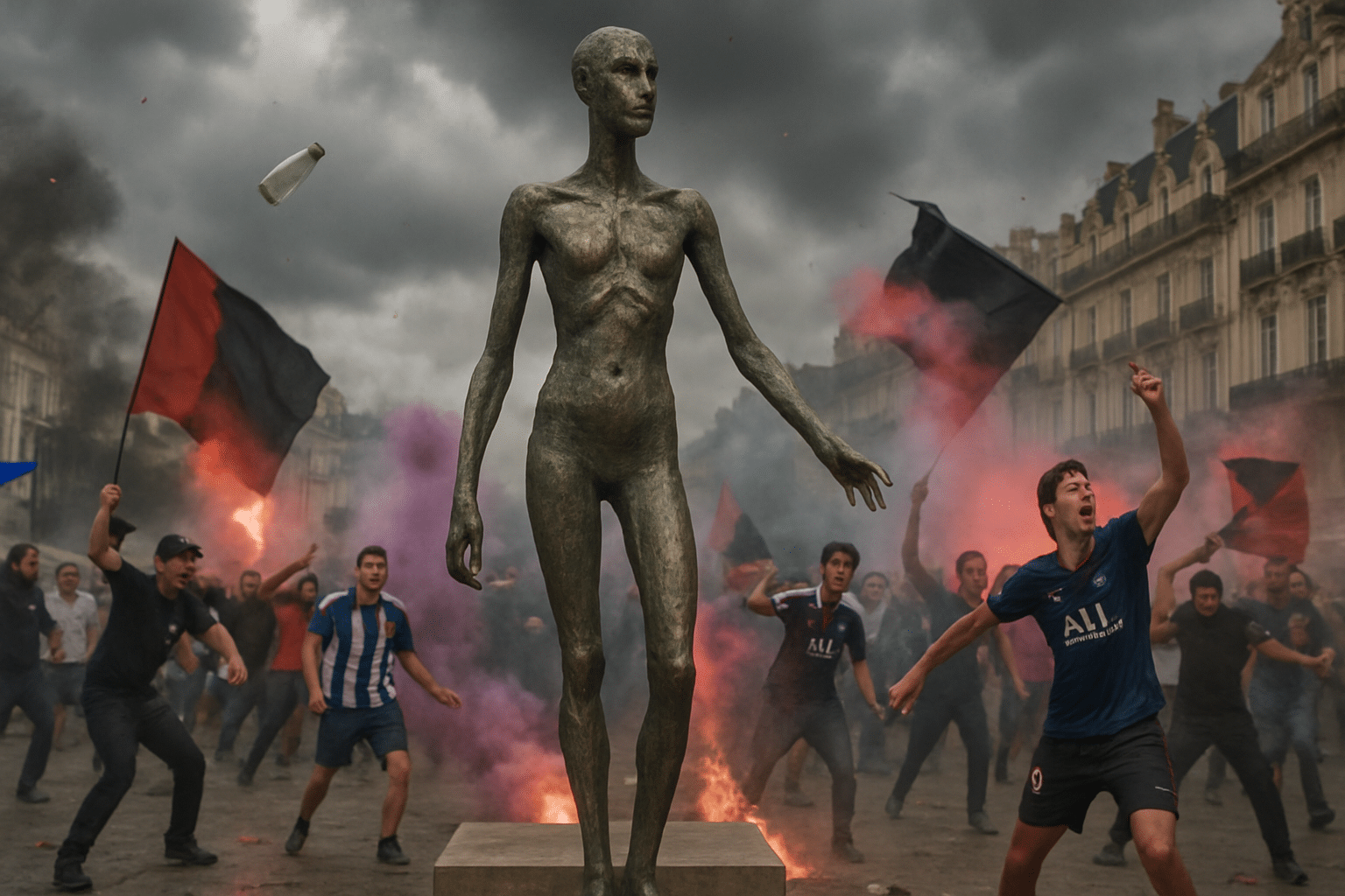 Violence in Montpellier after the Paris match: Germaine Richier’s sculpture in danger on the esplanade