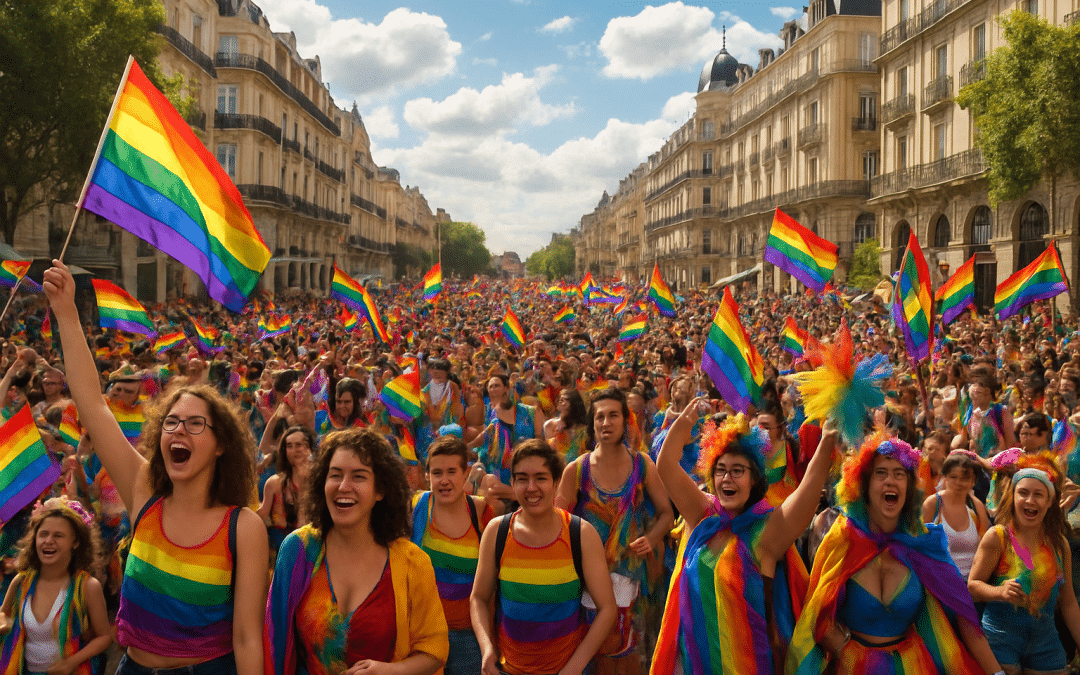 revivez la 31e édition de la marche des fiertés à montpellier à travers une galerie de images captivantes. plus de 10 000 participants ont célébré la diversité et l'égalité dans une ambiance festive et colorée. plongez dans cet événement emblématique qui met en avant l'amour et la solidarité.