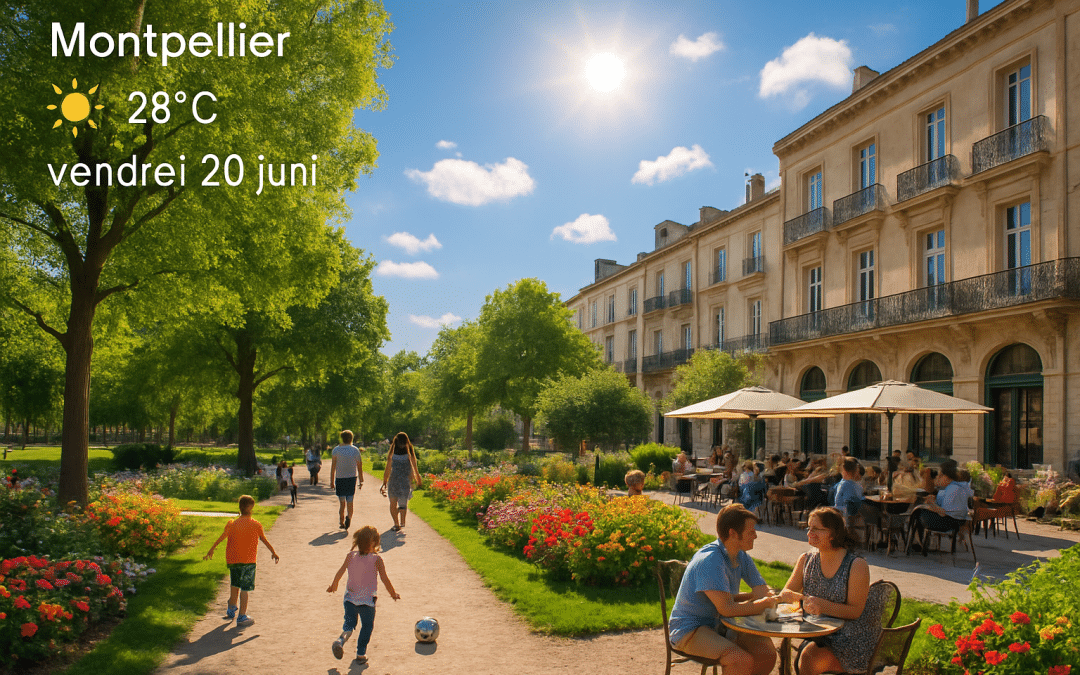 découvrez la météo prévue pour montpellier le vendredi 20 juin 2025 : températures, précipitations et conditions météorologiques à ne pas manquer pour planifier votre journée.
