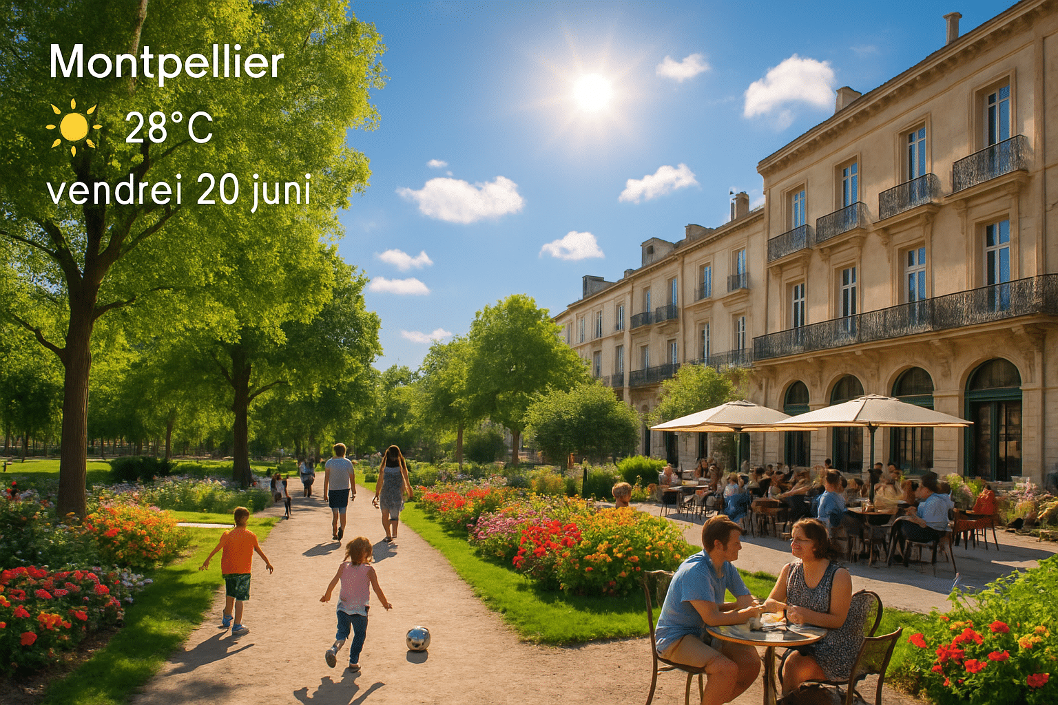 Weather forecast for Friday, June 20, 2025 in Montpellier