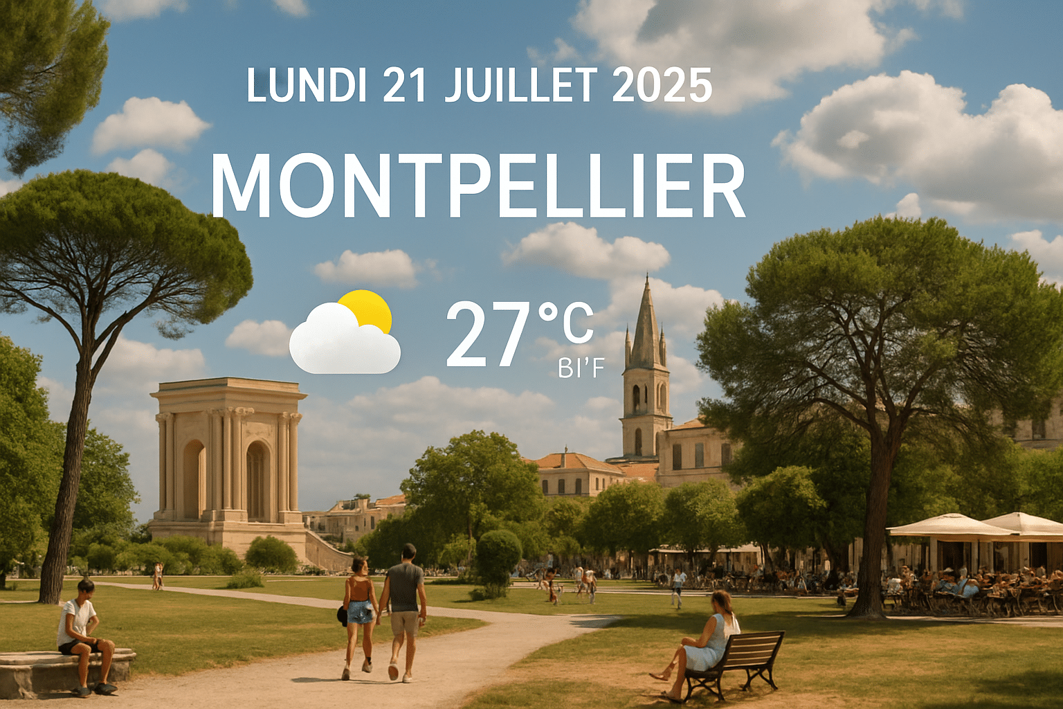 Weather forecast for Monday, July 21, 2025 in Montpellier and its surrounding areas