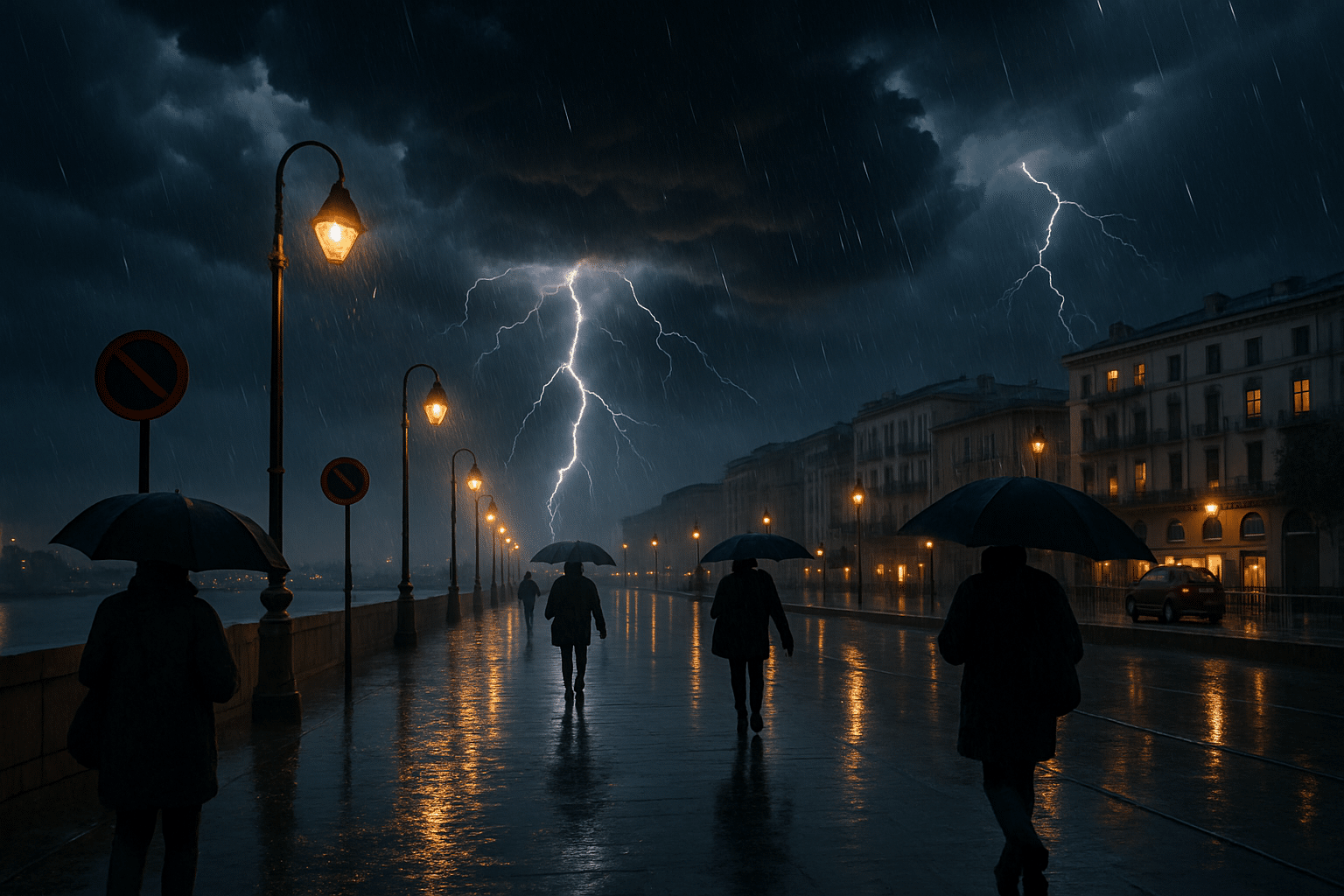 Alerte Météo : Un Fort Orage Se Prépare Pour Ce Soir dans l’Hérault, Stationnement Interdit au Quai du Pirée à Montpellier Dès 22 H