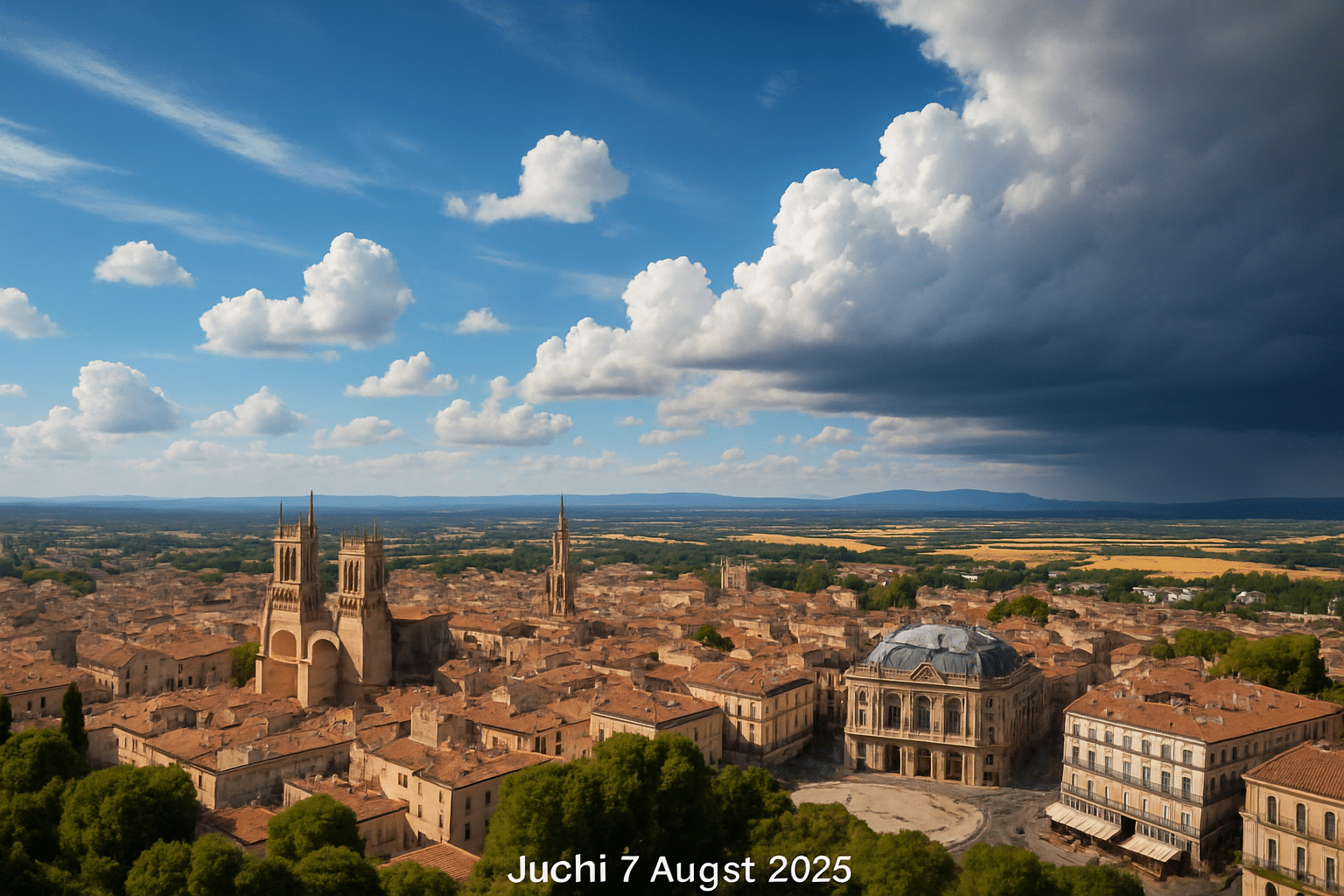 Weather forecast for Montpellier and surrounding areas on Thursday, August 7, 2025