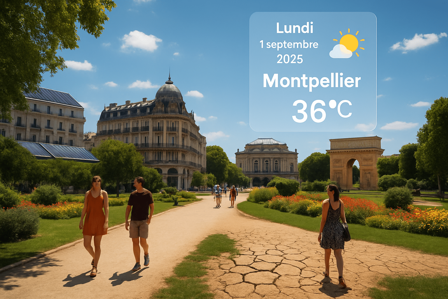 Climate forecasts for Monday, September 1, 2025 in Montpellier and its surrounding areas