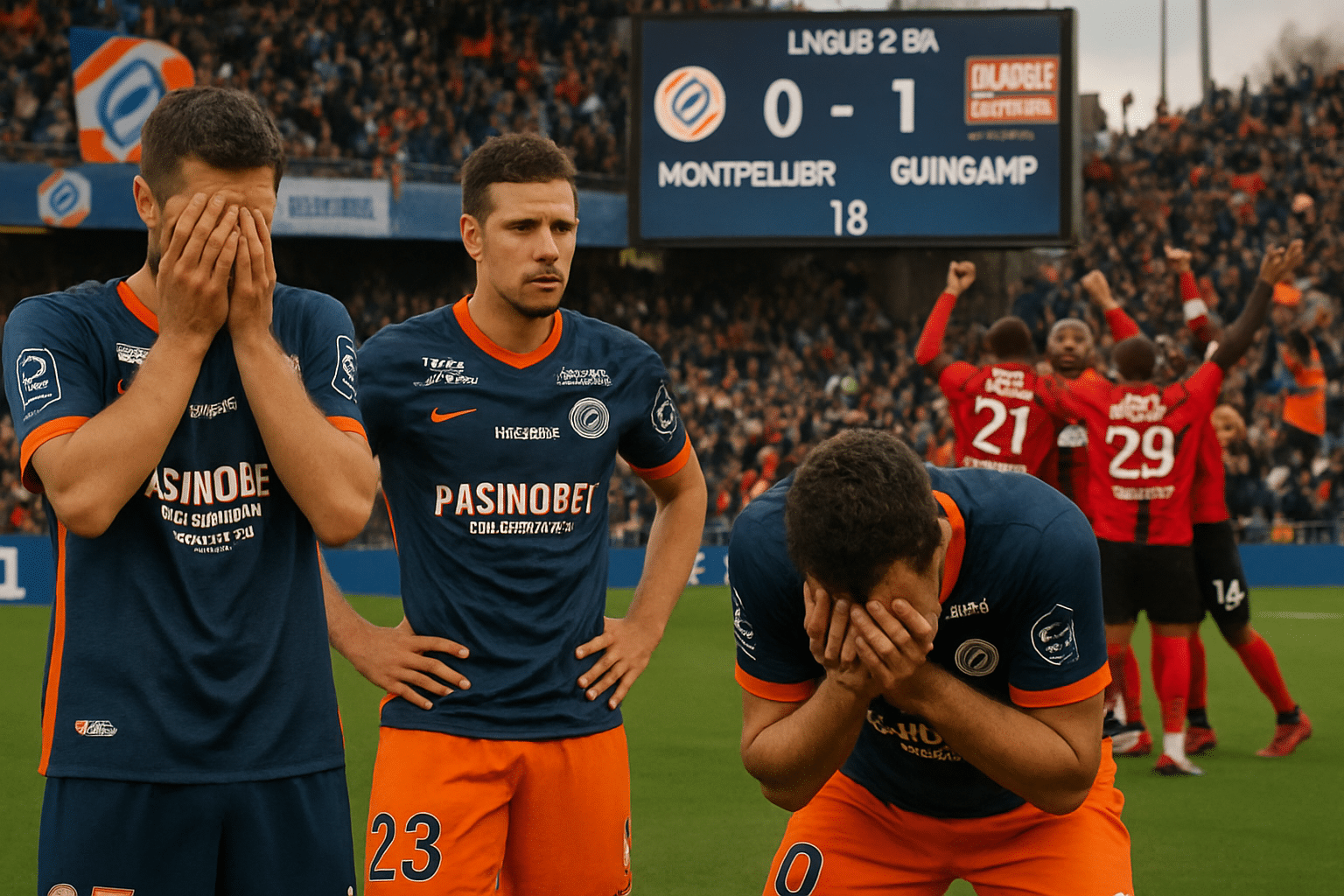 Football – Ligue 2 : Montpellier en difficultés après une défaite face à Guingamp, sa position au classement se complique davantage