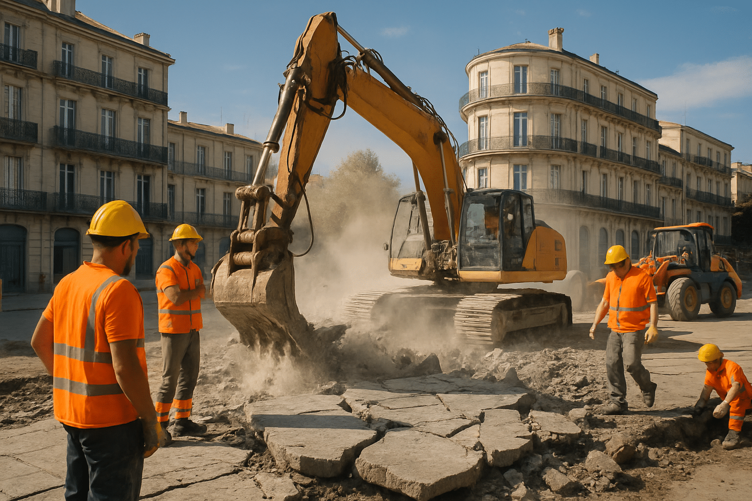 Surprise construction site in Montpellier: why is the slab of the Place du 8-Mai being abruptly demolished?