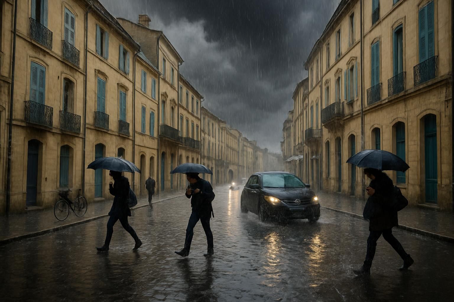 In Montpellier, a week’s worth of rain falls in just a few hours.