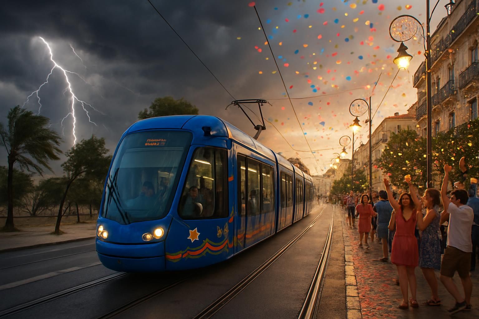 Años de líneas de tranvía en Montpellier: entre imprevistos, tormentas y celebraciones