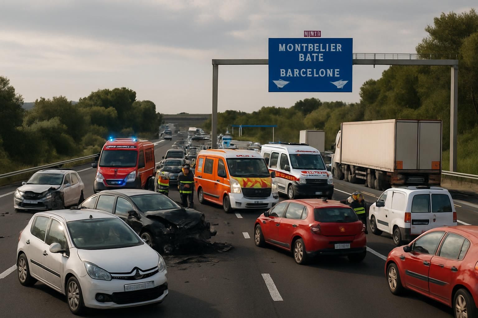 LIVE • Major accident: A9 motorway closed between Montpellier and Sète towards Barcelona this Friday